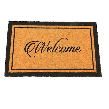 First Concept PVC Backed Coir Door Mat - Natural Printed FC-83442